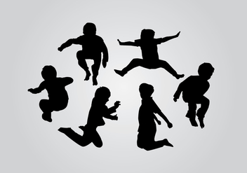 Jump Kids Silhouette Vectors - vector #424109 gratis