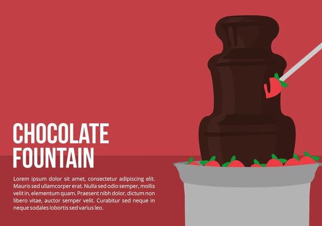 Chocolate Fountain with Strawberries Vector - vector gratuit #424249 