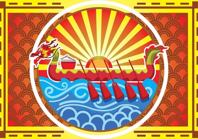 Dragon Boat Festival Poster Background - бесплатный vector #426909