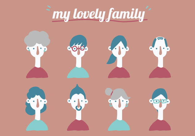My Lovely Family - vector gratuit #427119 