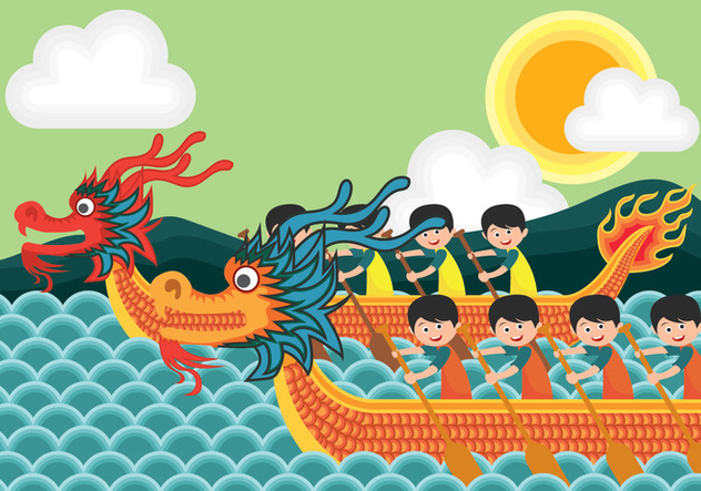 Dragon Boat Festival Illustration - Free vector #427129