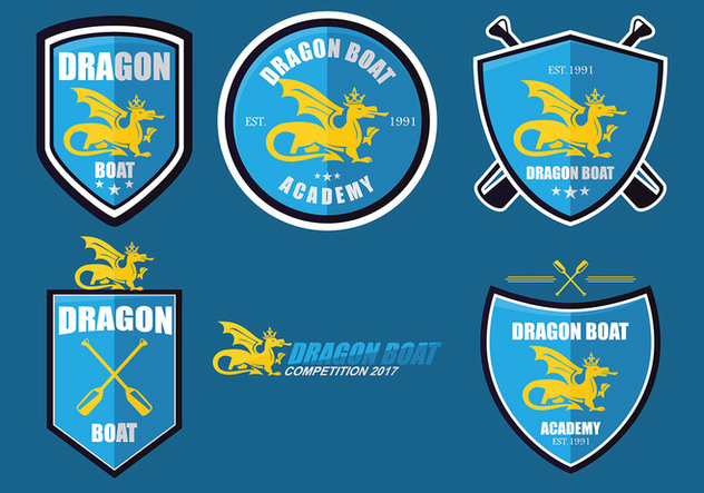Dragon Boat Academy Logo Set Vector - Free vector #427469