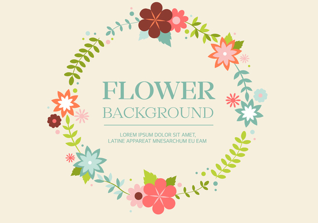 Free Vintage Flower Wreath Background - vector gratuit #427489 