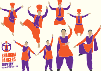 Punjabi Dancers Figures - бесплатный vector #427729