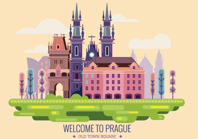 Welcome to Prague Vector - vector #430669 gratis