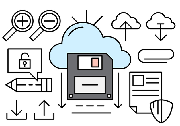 Cloud Computing Linear Icons - Free vector #430699