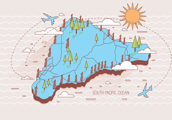 Easter Island Map Vector - Free vector #431619