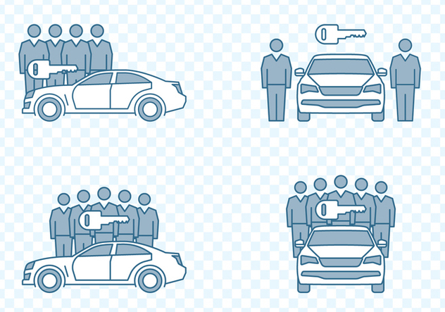 Car Sharing Icons - vector #432849 gratis
