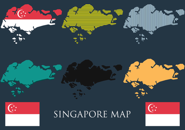 Singapore Map Vector Set - Kostenloses vector #433569