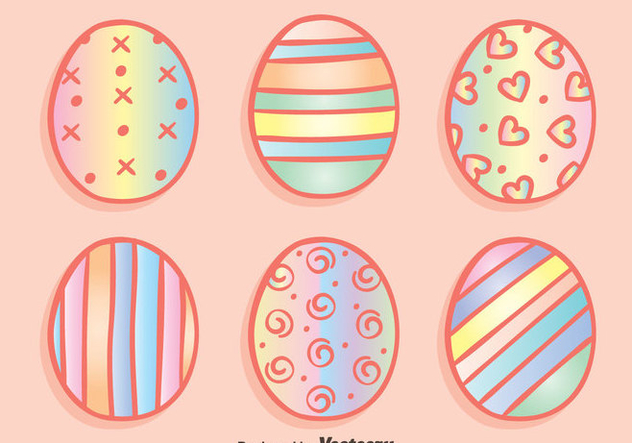 Rainbow Easter Eggs Vectors - Kostenloses vector #433759