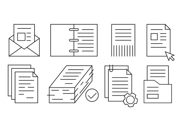 Free Linear Office Documents and Papers - vector #434629 gratis