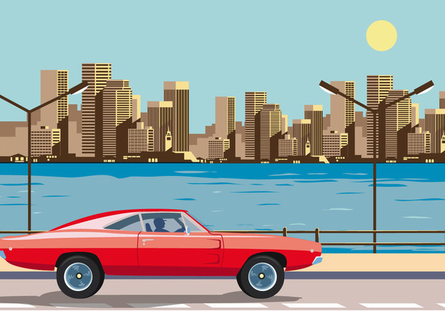 Red Dodge Charger 1970 - vector gratuit #435219 