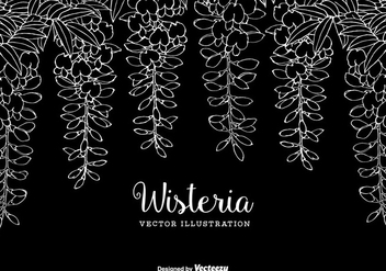 Hand Drawn Wisteria Vector Background - Free vector #435289