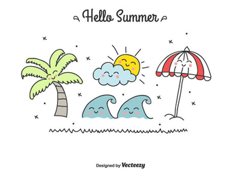Doodle Summer Vector Set - бесплатный vector #435769