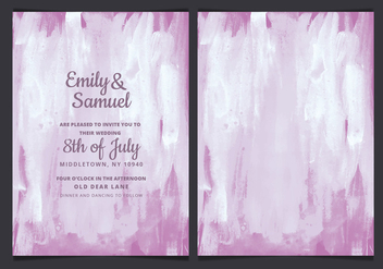 Vector Purple Watercolor Wedding Invitation - Free vector #436439