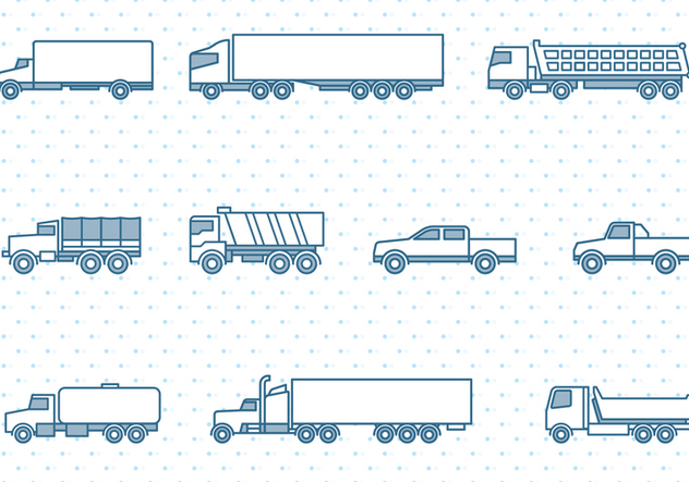 Trucks Icons Set - vector gratuit #437039 