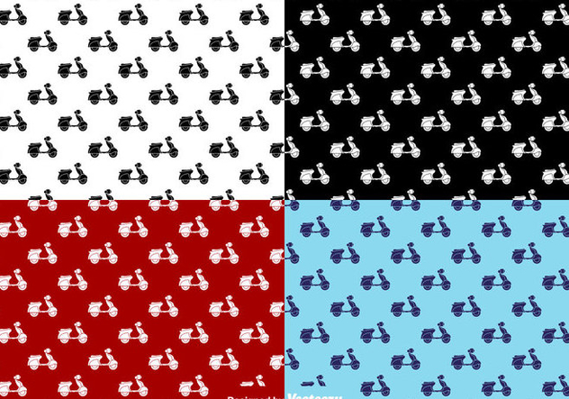 Scooter Flat Icons Seamless Pattern - Vector - Kostenloses vector #437689