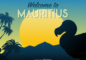 Mauritius Retro Travel Poster - Kostenloses vector #437909