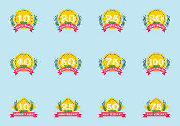 Anniversary Signs Collection - vector gratuit #437989 