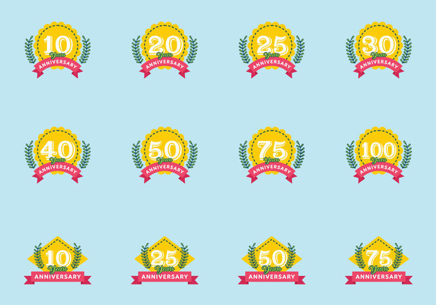 Anniversary Signs Collection - Free vector #437989