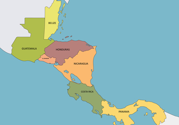 Flat Central America Map - Kostenloses vector #438509