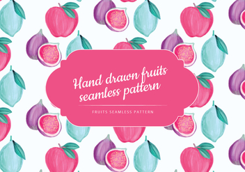 Vector Hand Drawn Fig, Apple and Lemon Pattern - vector #438539 gratis
