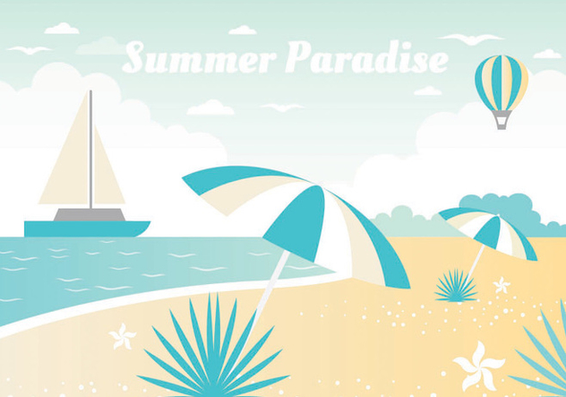 Free Summer Vacation Vector Landscape - бесплатный vector #438749