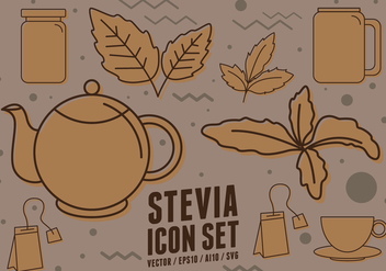 Stevia Dietary Supplement Icons - бесплатный vector #441569