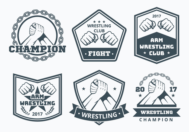 Arm Wrestling Badge Collection - Free vector #442779