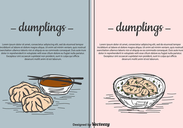 Dumplings Vector Background Set - vector gratuit #444059 