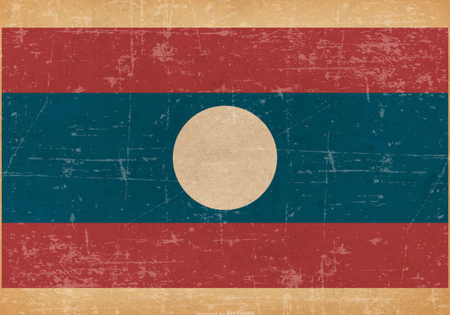 Old Grunge Flag of Laos - vector #444959 gratis