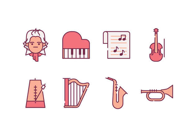Classical Music Icons - vector #445269 gratis