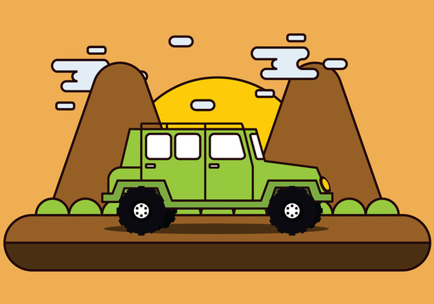 Adventure Offroad Jeep - Free vector #445869