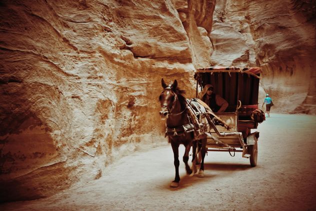 Bedouin carriage in Siq passage to Petra - image gratuit #449589 