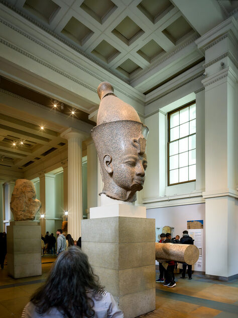 Colossal granite head of Amenhotep III in the British Museum, London - бесплатный image #503829